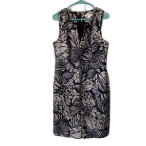 Banana Republic Navy Tropical Floral Sleeveless Sheath Dress Women's 10